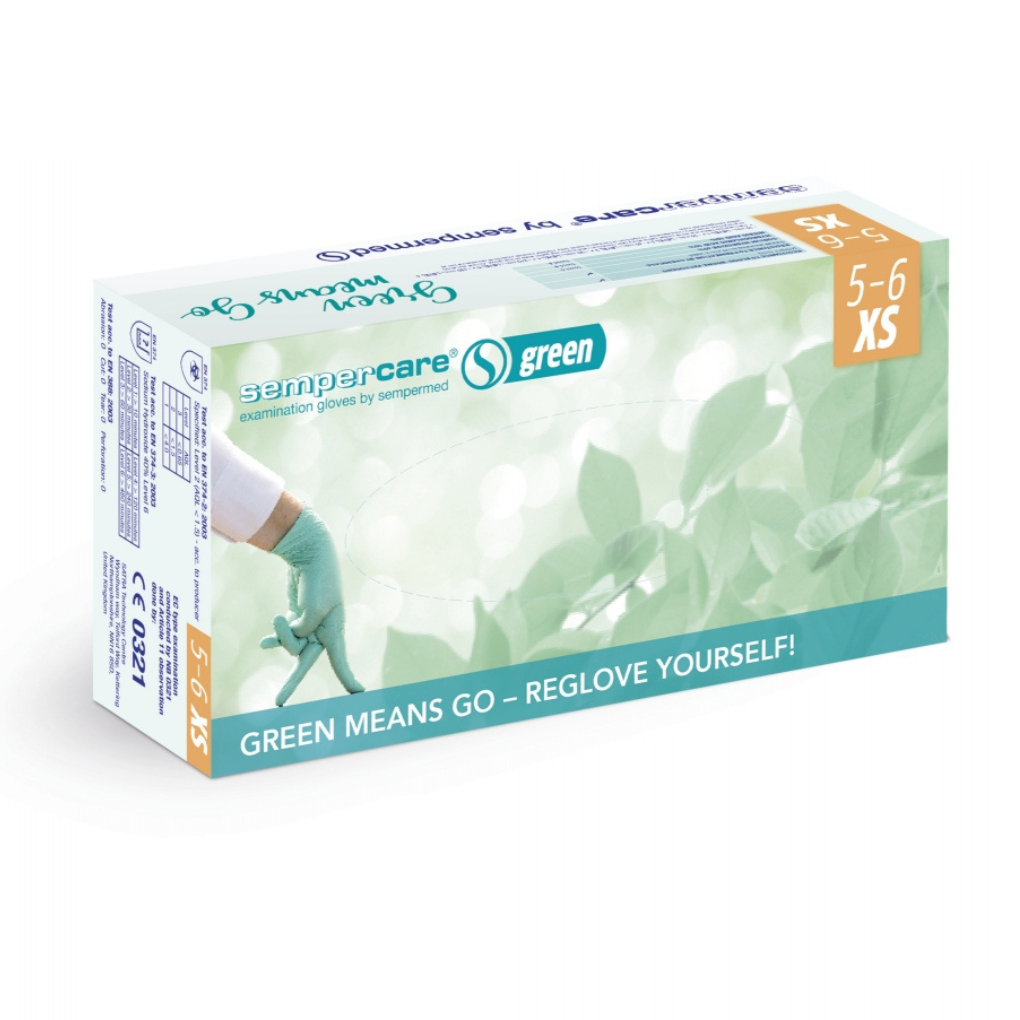 Guante de Nitrilo Green Caja con 200 Piezas Talla mediana