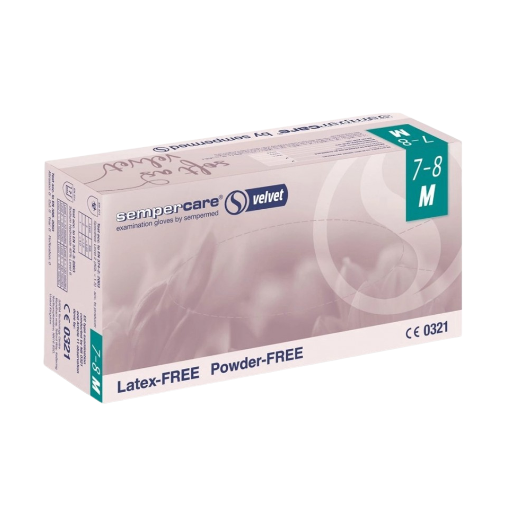 Guante de Nitrilo Velvet ppara examinación Samper Care