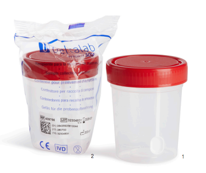 Frasco De Recoleccion Deltalab 90 Ml Tapa Roja C/350